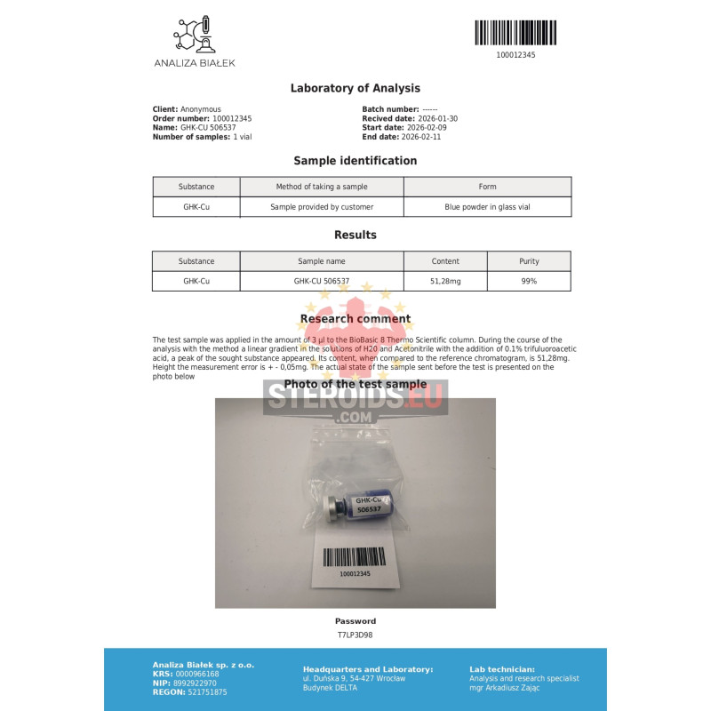 GHK-Cu 50 mg (Copper Peptide) – High-Purity Tissue Regeneration & Anti-Aging Solution
