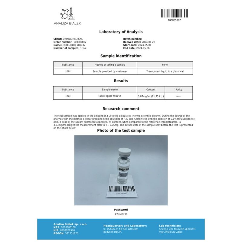 Koupit Somatropin HGH Liquid Driada (50 IU) online