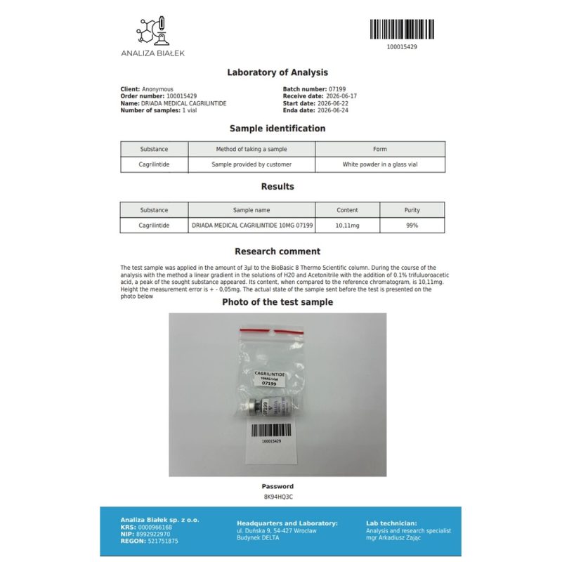 Comprar Cagrilintide 10 mg – Análogo de Amilina de Acción Prolongada