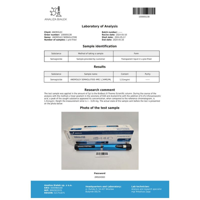 Androlex Semaglutido 2 mg Solução Injetável