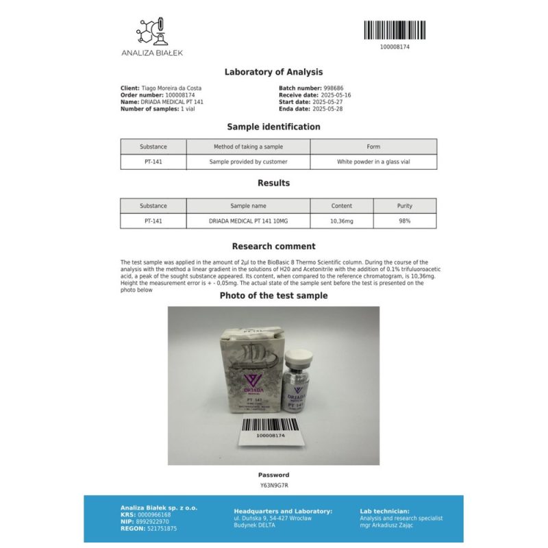 PT-141 10 mg (Bremelanotid) – Driada Medical